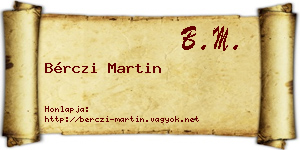 Bérczi Martin névjegykártya